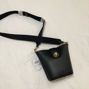 Kate Spade small leather bucket bag black NWT 2300